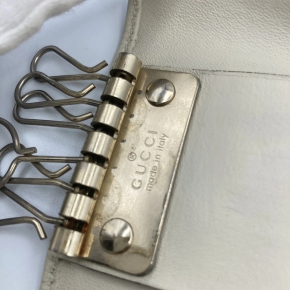 🔹️GUCCI 🔹️ Key case holder Leather ivory Guccissima - Picture 12 of 15